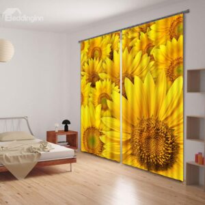 Beautiful Vivid Sunflower Print Blackout Curtain