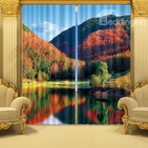 The Beautiful Scenery of Forest Printed 3D Curtain