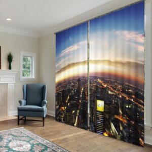 Amazing Dreamlike City Polyester 2-Piece 3D Curtains