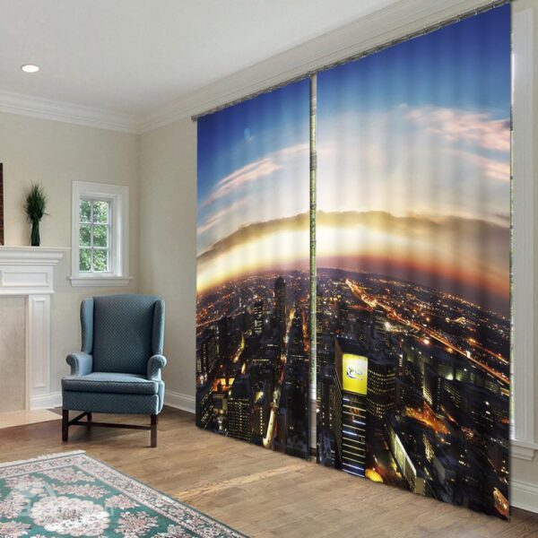 Amazing Dreamlike City Polyester 2-Piece 3D Curtains