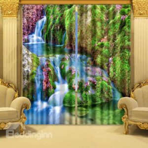 Beautiful Mountain Stream Scenery Energy Saving 3D Curtain