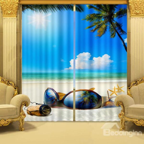 New Arrival Big Sunglasses Relaxing Sea Blackout Curtain