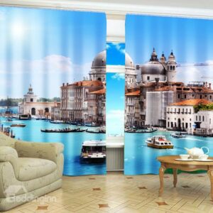 Top Selling Holiday Resort 2-Piece 3D Curtains