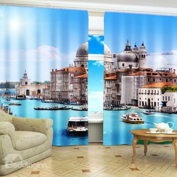 Top Selling Holiday Resort 2-Piece 3D Curtains