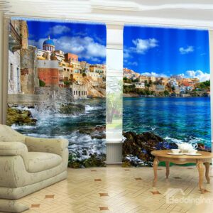 New Arrival Romantic Sea Life Mysterious Castle Blackout Curtain