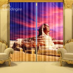 Fantastic 3D Effects Egyptian Sphinx Printing Blackout Curtain