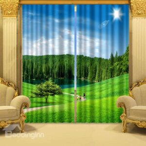New Arrival Fresh Nature Printed 3D Curtain