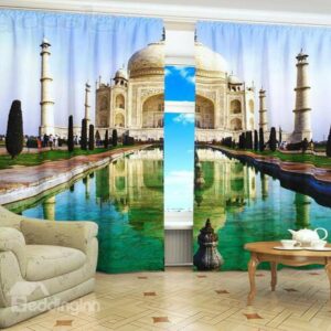 Beautiful Taj Mahal Print 3D Blackout Curtain