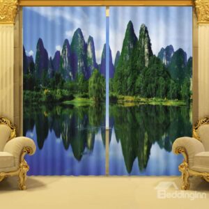 Landscape of Guilin Print 3D Blackout Curtain