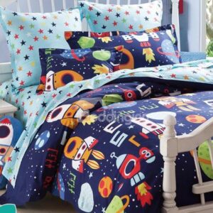 Space Adventures Print 3-Piece Cotton Duvet Cover Sets