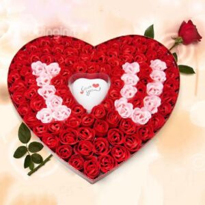 New Style 100 Pieces Soap Rose Flowers with 1 Lighting