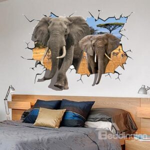 Top Quality Amazing Africa Elephant 3D Wall Sticker