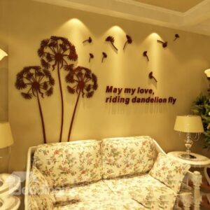 Fantastic Dandelion Crystal Acrylic 3D Wall Stickers