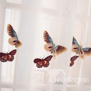 Beautiful Butterfly Printing Cinderella High Quality Custom Sheer Curtain