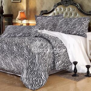Zebra Pattern 4-Piece Silk-Like Duvet Cover Sets