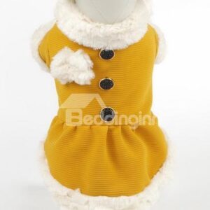 Autumn and Spring Orange Princess Dog Clothing