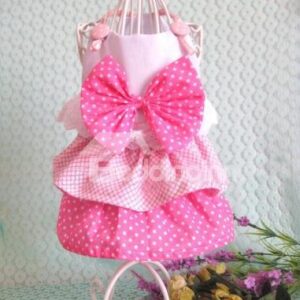 Top Classic Pretty Pink Bow Dress Dog Clothing