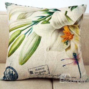 Shy Water Lily Printing Throw Pillow