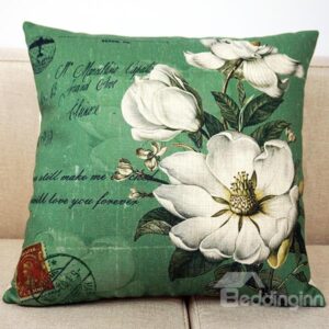 The White Flowers in Blossom Printing Throw Pillow