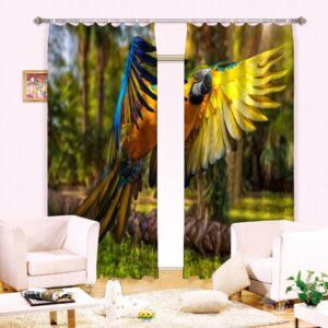 New Arrival Vivid Flying Parrot Printing 3D Curtain
