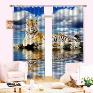 Amazing Lifelike Tiger Print Energy Saving 3D Curtain