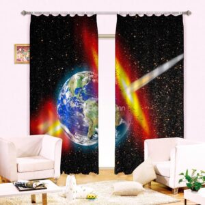 Magnificent Planet Stars Print Energy Saving 3D Curtain