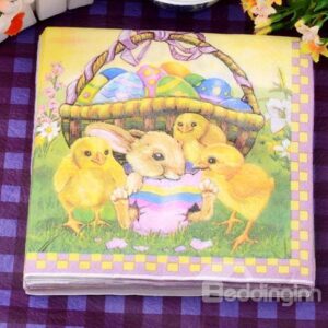 Wonderful Chicken Pattern Paper Napkin for Easter Gifts Ideas