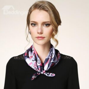 Wild Geometric Pattern Mulberry Silk Square Scarf