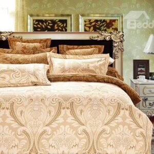 Classical Luxury Flower Print 4-Piece Polyester Duvet Cover Sets
