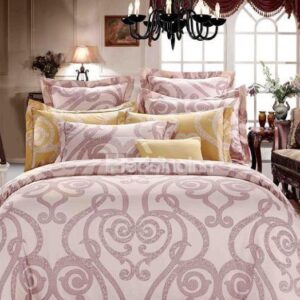 Courtyard Floral Pattern 4-Piece Polyester Duvet Cover Sets