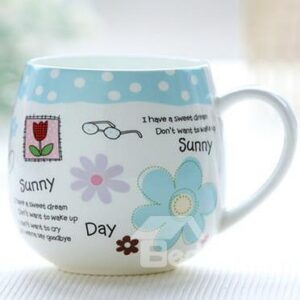 Elegant Blue Cheap Bone China Coffee Mug