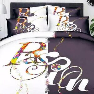 Urban Words Print 4-Piece Cotton Duvet Cover Sets