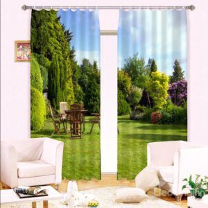 High Quality Quiet Green View Printing Blackout 3D Curtain