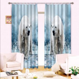 Hot Selling Amazing Polar Bear Printed Energy Saving 3D Curtain