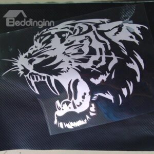 Creative Hollow Out Tiger Head Car Engine Cover Sticker