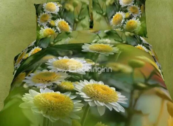 Tender Daisy Print 4-Piece Cotton Duvet Cover Sets