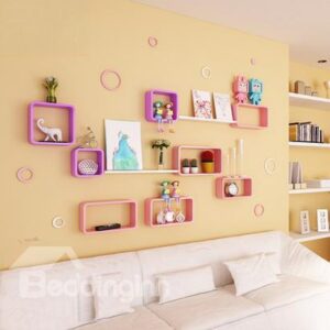 Fantastic Pretty 3-Set Wood Wall Shelves with Free Wall Stickers