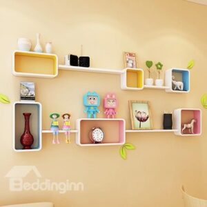 Wonderful 2-Set Wood Wall Shelves with Free Wall Stickers