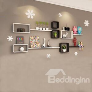 Popular 2-Set Wood Wall Shelves with Free Wall Stickers