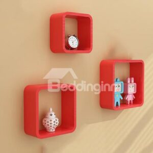 Amazing 3-Piece Square Wood Wall Shelves