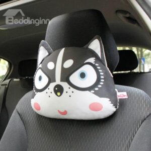 Creative Husky Head Pattern 1 Piece Car Neckrest Pillow