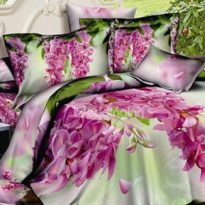 Pink Flos Sophorae Print 4-Piece Cotton Duvet Cover Sets