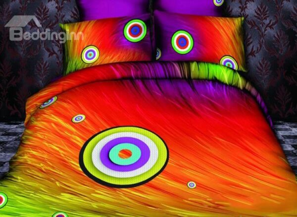 Bold and Bright Oil Painting 4-Piece Cotton Duvet Cover Sets