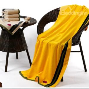 Sport Color Bar Soft Pure Cotton Men's Bath Towel