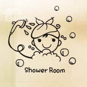 Creative 2-Piece Shower Room Wall Stickers for Baby