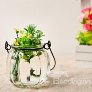 Wonderful Pumpkin Glass Iron Rope Bottle Vase