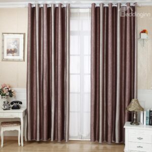 Stylish Stripes Design Lignt Blocking Thickening Grommet Top Curtain