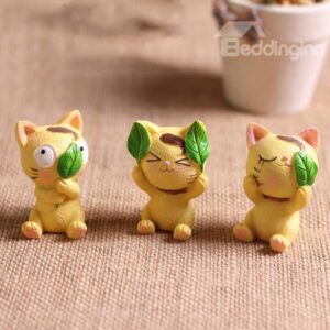 Lovely No Look No Listen No Speak Resin Cats Creative Car Decor