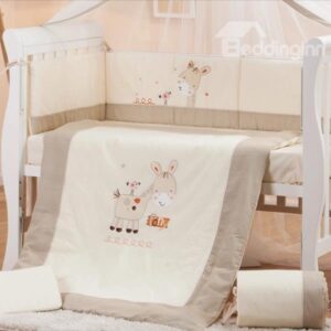 Lovely Smiling Pony 7-Piece Crib Bedding Sets