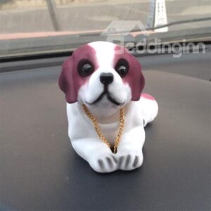 Resin Flocking Shaking Head St. Bernard Dog Creative Car Decor